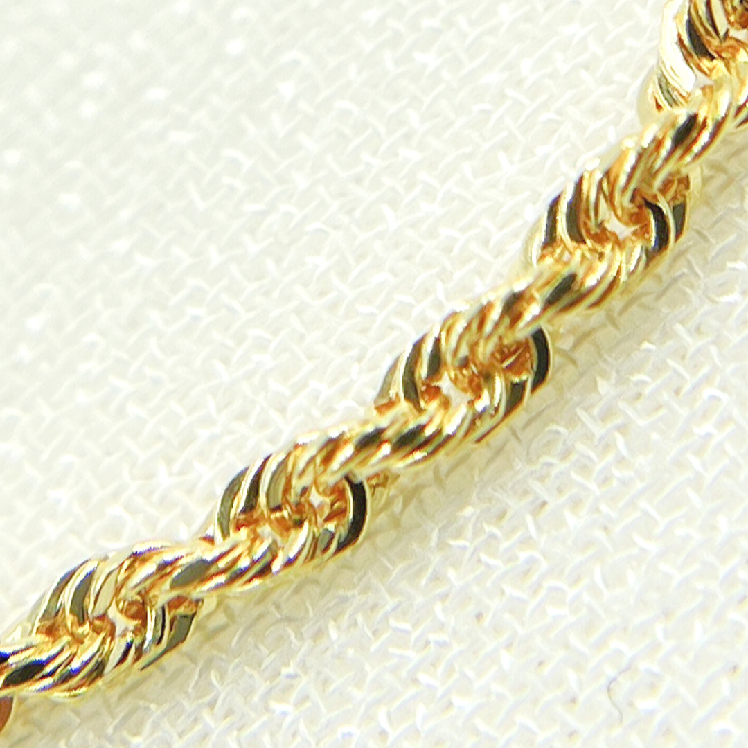 Cadena Rope (Torzal) 24 Pulgadas en Oro 14k - Oro Amarillo