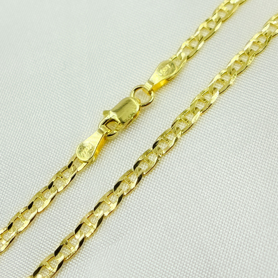 Cadena Marina Eslabón Plano 24 Pulgadas en Oro Amarillo 14k - Oro Amarillo