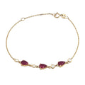 Pulsera con Rubíes Corte Pera y Diamantes