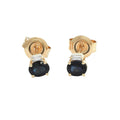 Aretes Zafiro Corte Ovalado con Diamantes en Oro Amarillo 14k