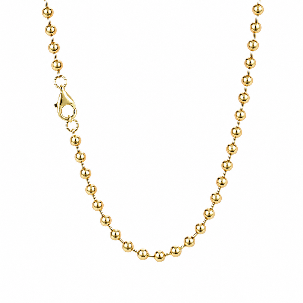 Cadena de Bola 4mm en Oro Amarillo 14k