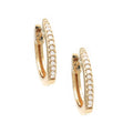 Aretes Huggie Grandes con Diamantes en Oro Amarillo 14k