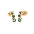 Aretes Redondos con Bisel Sencillo en Oro 14k — Esmeralda Oro Amarillo
