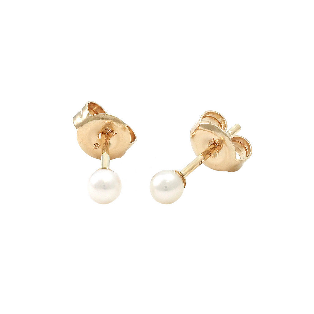 Aretes Clásicos Redondos en Oro 14k — Perla Oro Amarillo