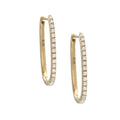 Aretes Argolla Larga con Diamantes en Oro Amarillo 14k