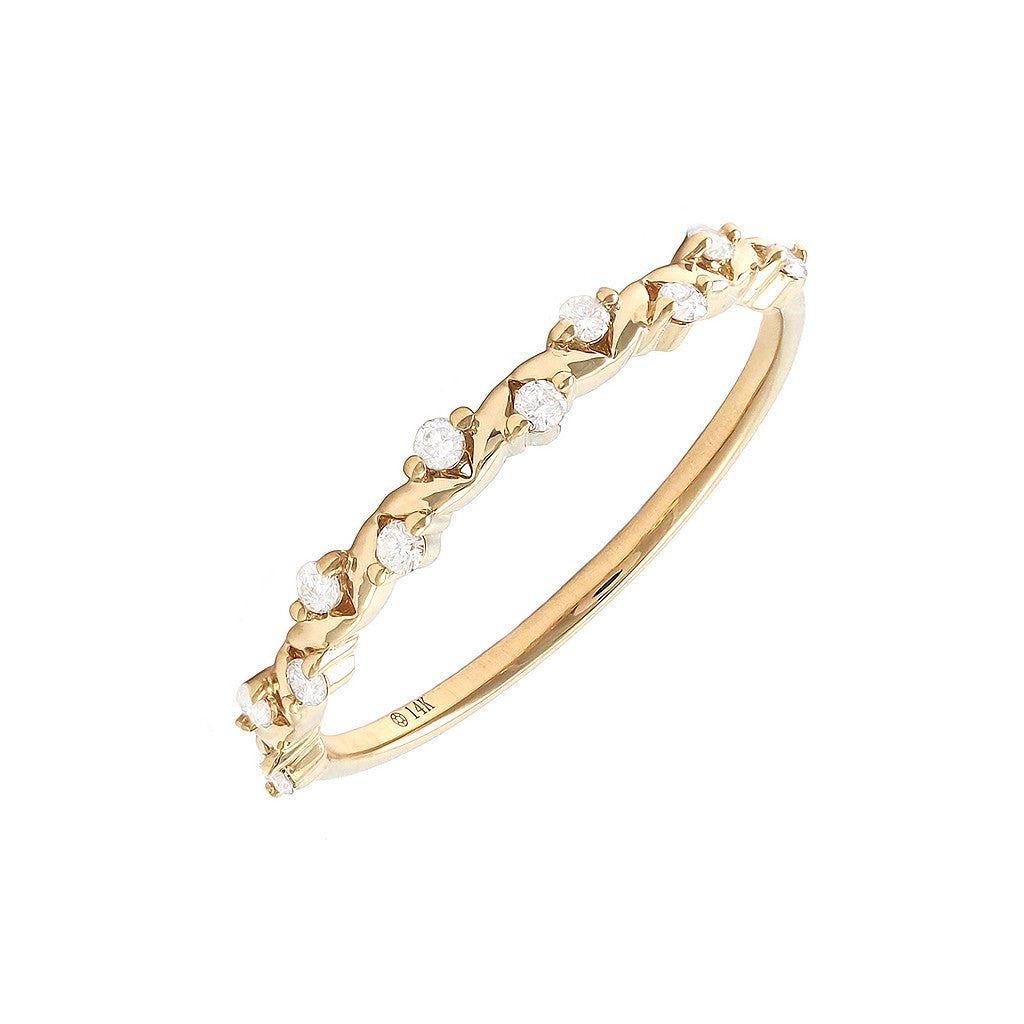 Anillo Banda de Diamantes en Oro Amarillo 14k