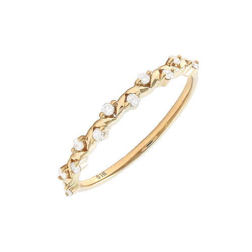 Anillo Banda de Diamantes en Oro Amarillo 14k