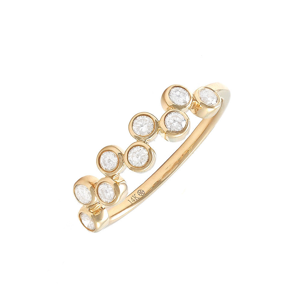 Anillo Burbuja con Diamante en Oro 14k