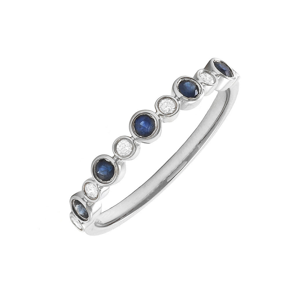 Anillo Redondo con Piedra de Color en Oro 14k