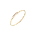 Anillo Delgado Apilable con Diamantes en Oro Amarillo 14k