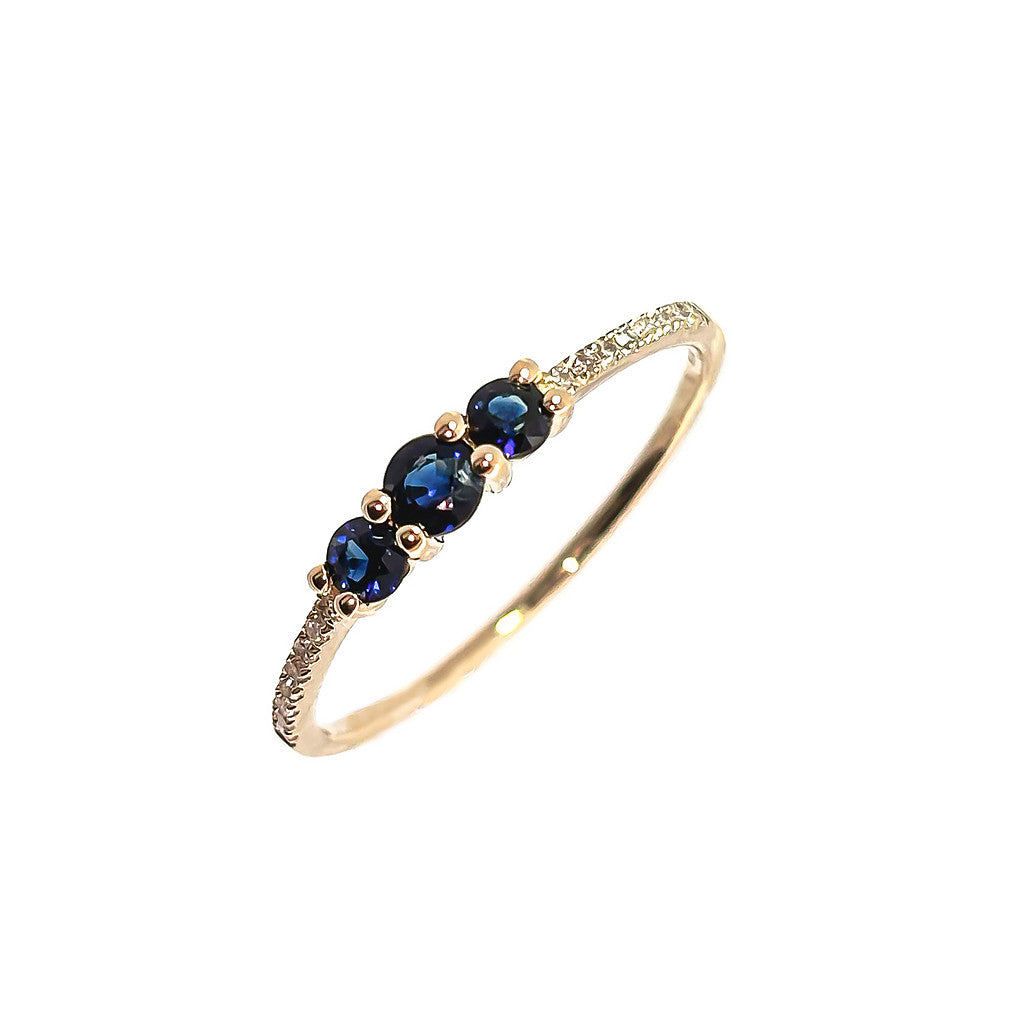 Anillo Banda Redonda con Piedra de Color en Oro Amarillo 14k