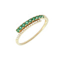 Anillo Redondo con Esmeralda en Oro Amarillo 14k
