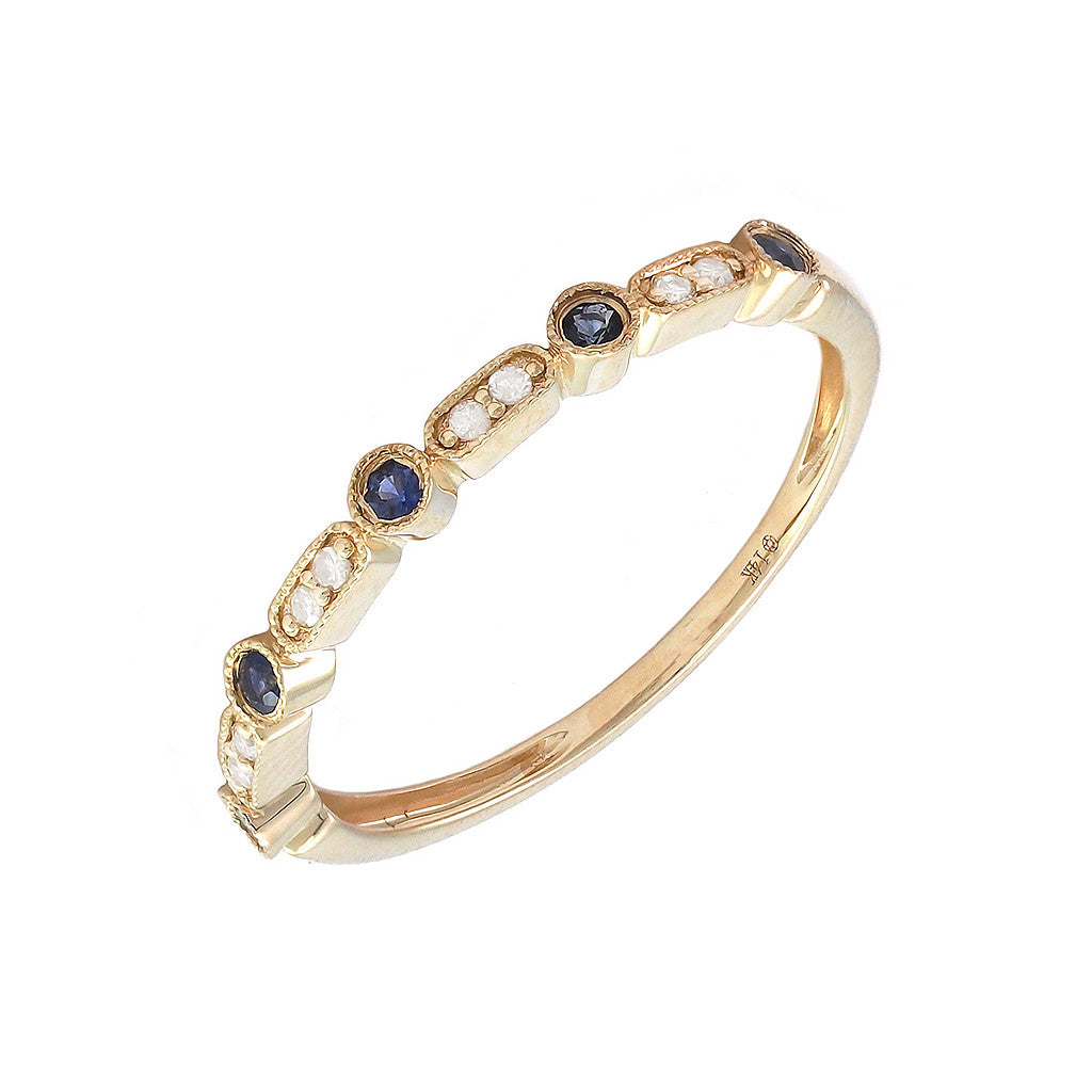 Anillo con Zafiro en Oro Amarillo 14k