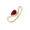 Anillo Gota con Piedra de Color en Oro Amarillo 14k