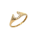 Anillo Herradura con Diamantes en Oro Amarillo 14k