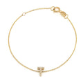 Pulsera con Inicial de Diamantes en Oro Amarillo