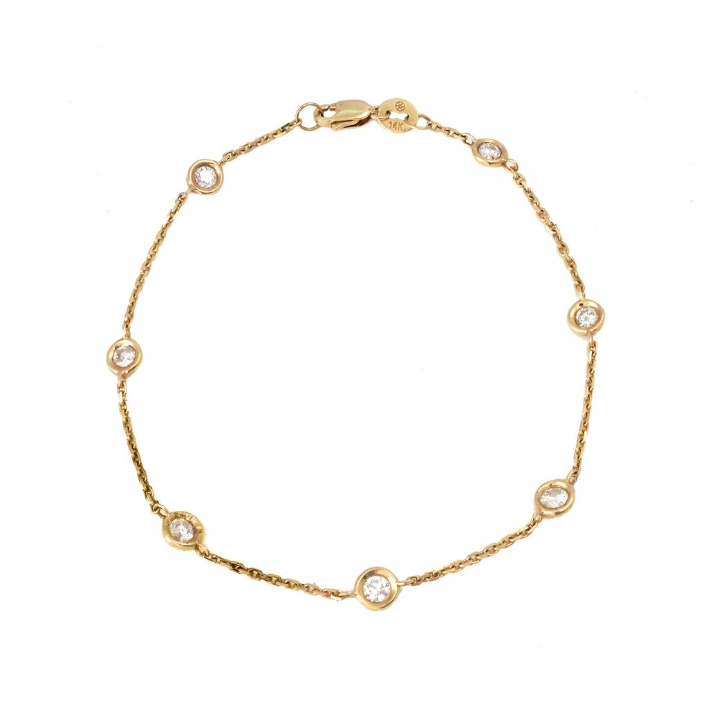Pulsera Destacada de Diamantes en Oro Amarillo