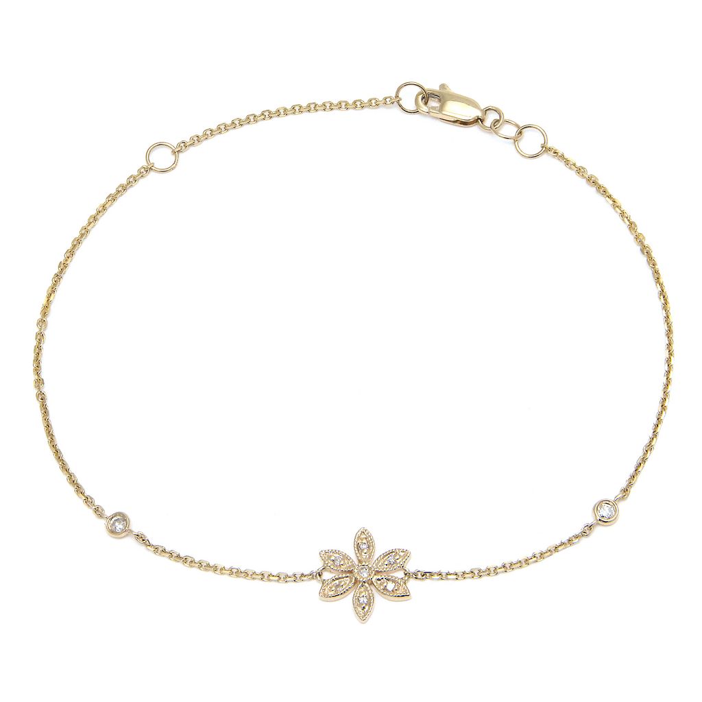 Pulsera Flor con Diamantes