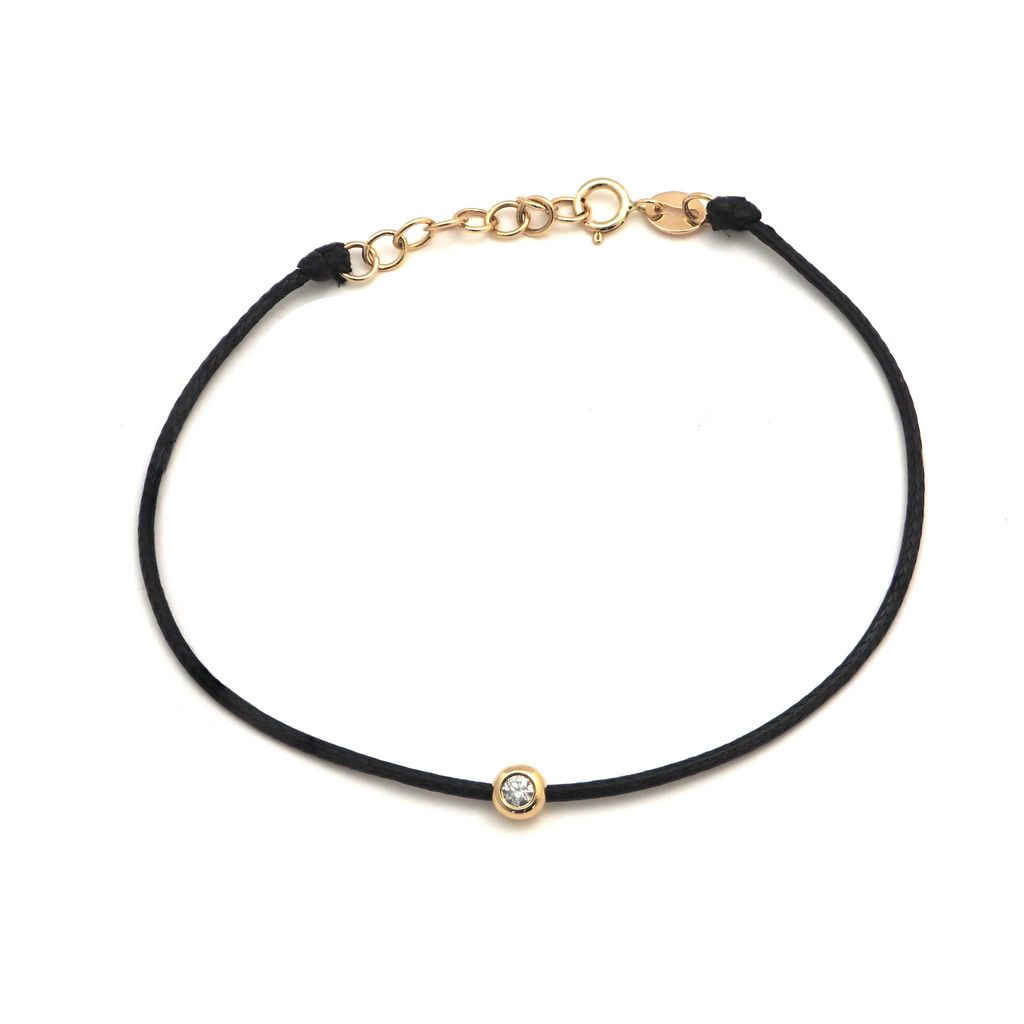 Pulsera con Diamante en Bisel y Extensión de Cadena