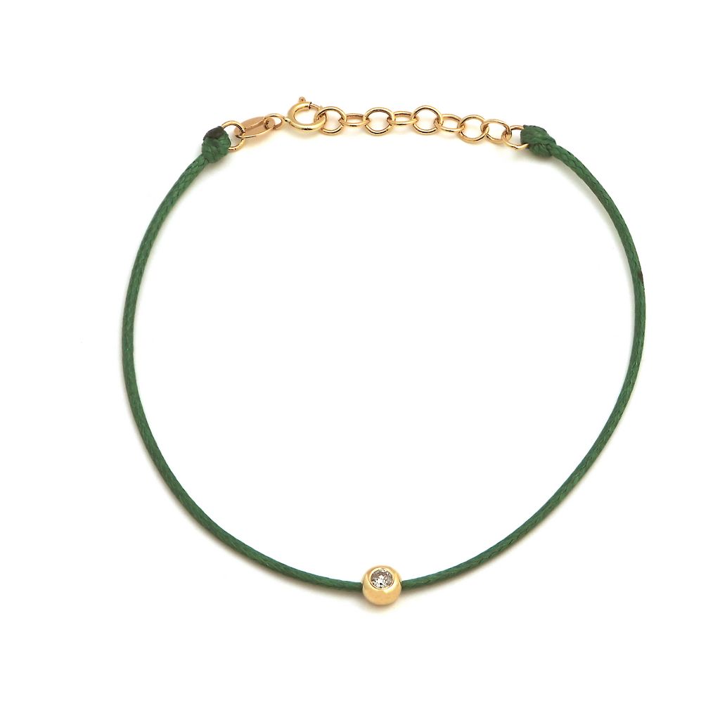 Pulsera con Diamante en Bisel y Extensión de Cadena