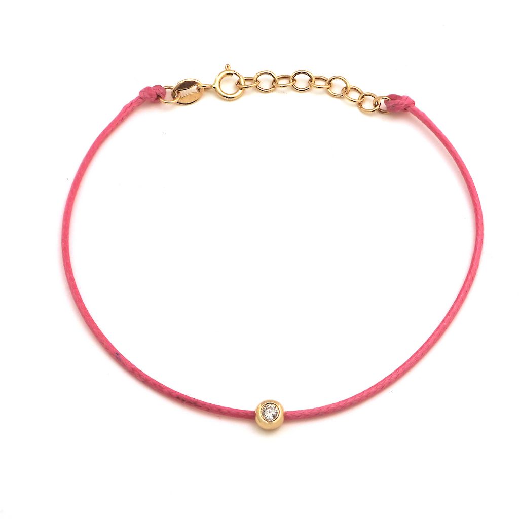 Pulsera con Diamante en Bisel y Extensión de Cadena
