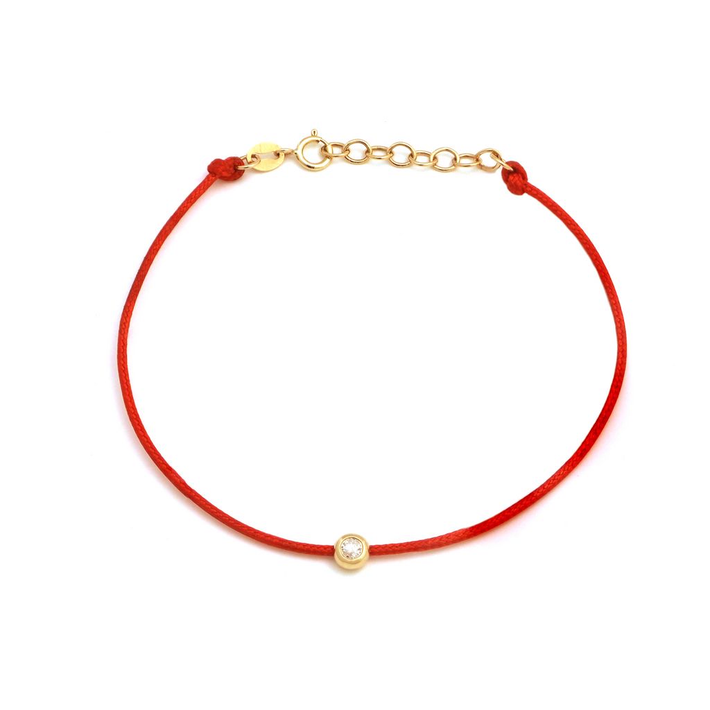 Pulsera con Diamante en Bisel y Extensión de Cadena