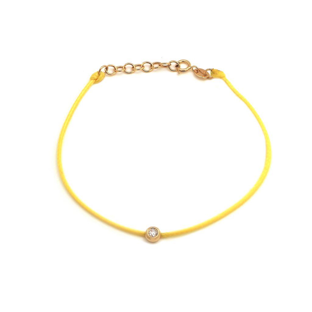 Pulsera con Diamante en Bisel y Extensión de Cadena