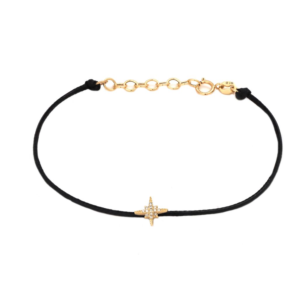 Pulsera Estrella de Diamantes en Cordón de Color