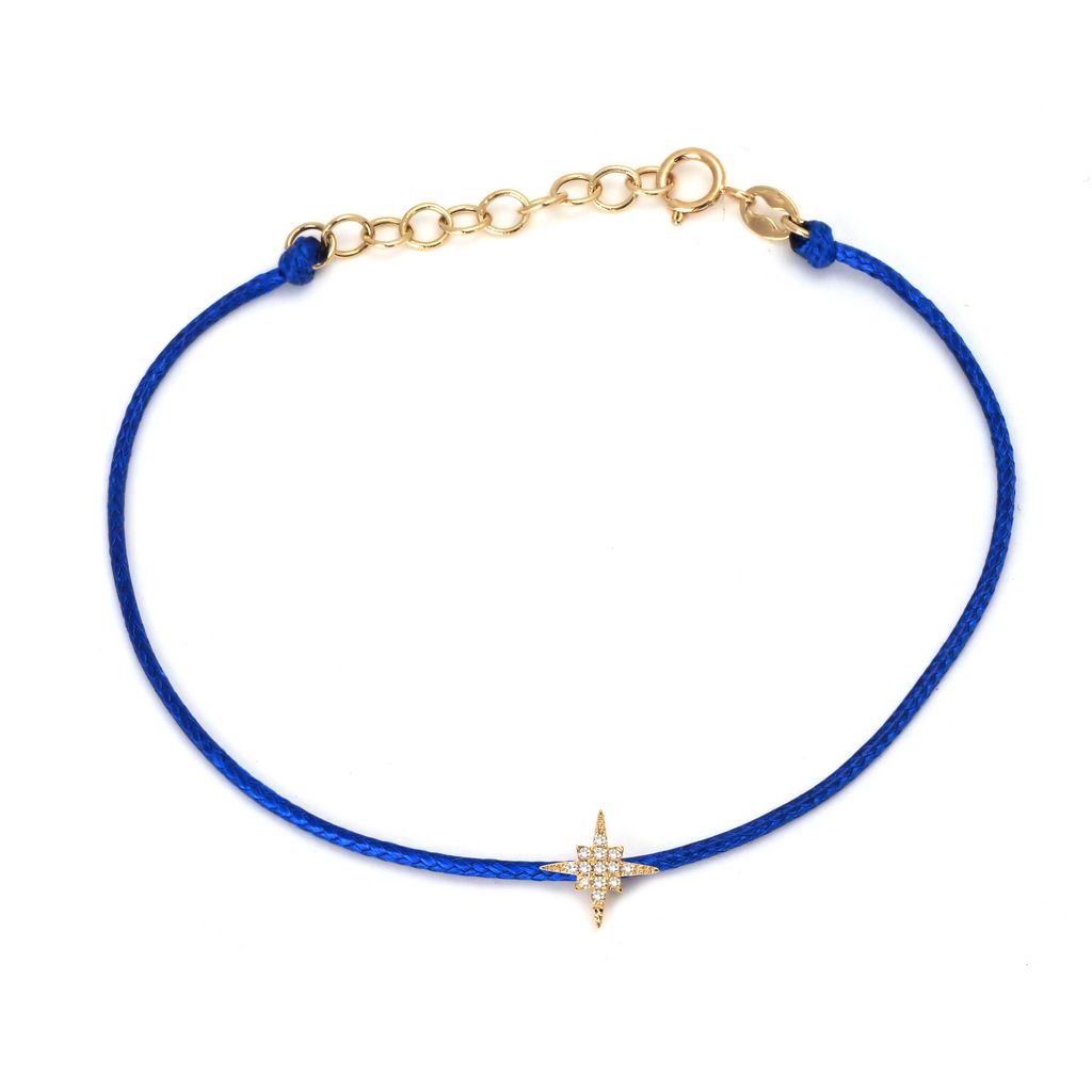 Pulsera Estrella de Diamantes en Cordón de Color