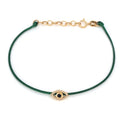 Pulsera de Ojo Turco con Zafiro y Diamantes en Cordón
