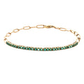 Pulsera de Línea de Esmeraldas con Eslabones Alargados