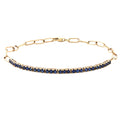 Pulsera de Línea de Zafiros con Eslabones Alargados