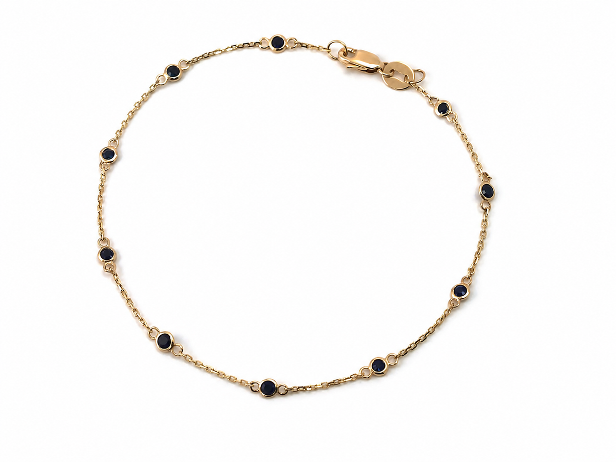 Pulsera de Estaciones con Zafiros en Bisel