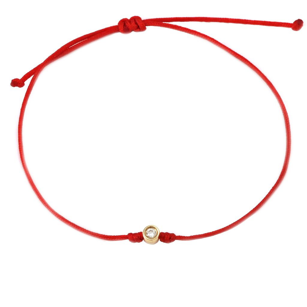 Pulsera Ajustable con Diamante Solitario en Cordón