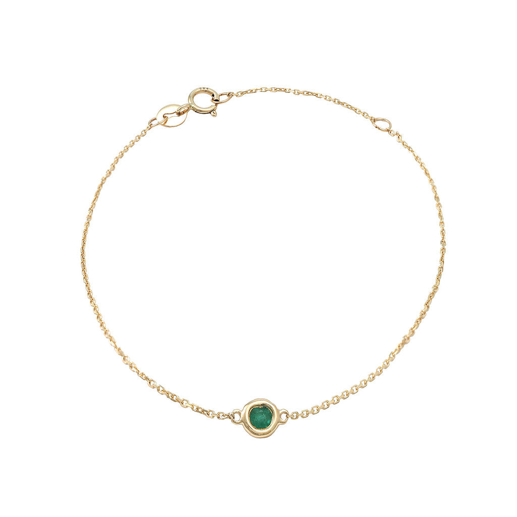 Pulsera con Esmeralda Central en Bisel