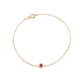 Pulsera con Rubí Central en Bisel