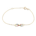 Pulsera de Eslabones Entrelazados con Piedras Multicolor