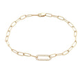 Pulsera de Eslabones Alargados con Diamantes