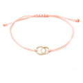 Pulsera de Círculos Entrelazados con Diamantes en Cordón
