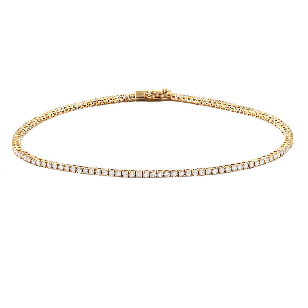 Pulsera de Línea de Diamantes en Oro Amarillo