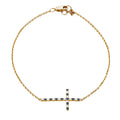 Pulsera Cruz con Zafiro y Diamantes