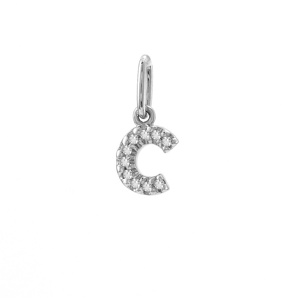 Dije Inicial C Oro Blanco