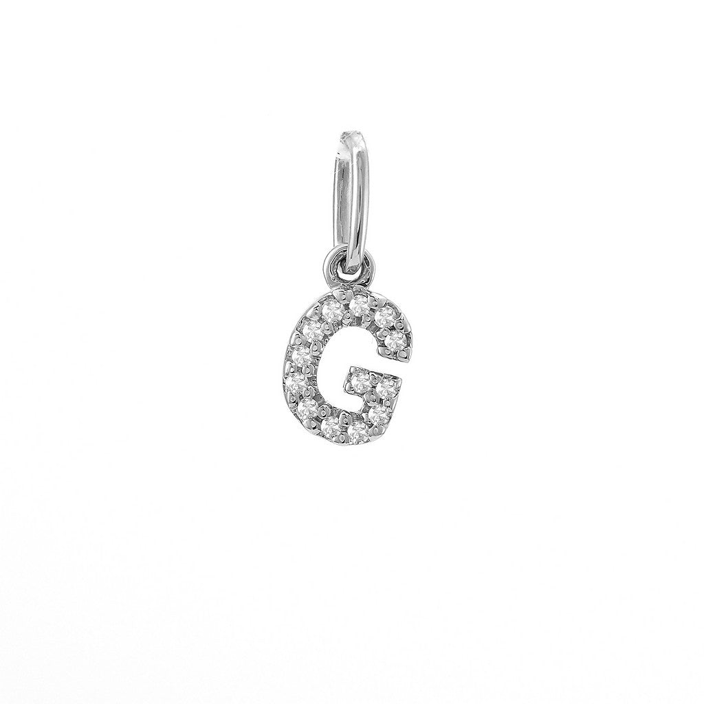 Dije Inicial G Oro Blanco