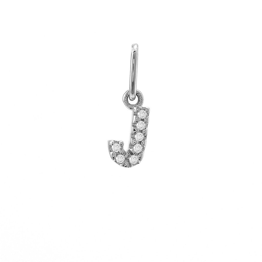 Dije Inicial J Oro Blanco