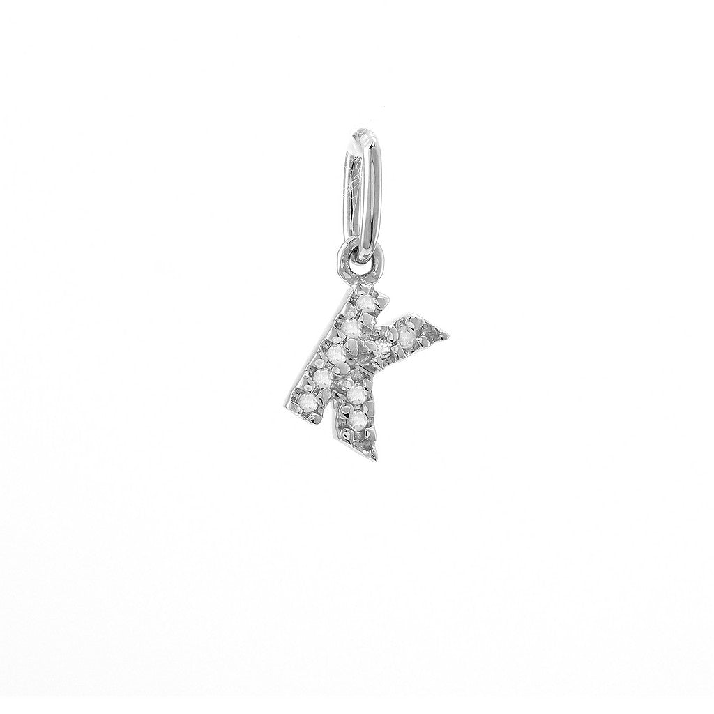 Dije Inicial K Oro Blanco