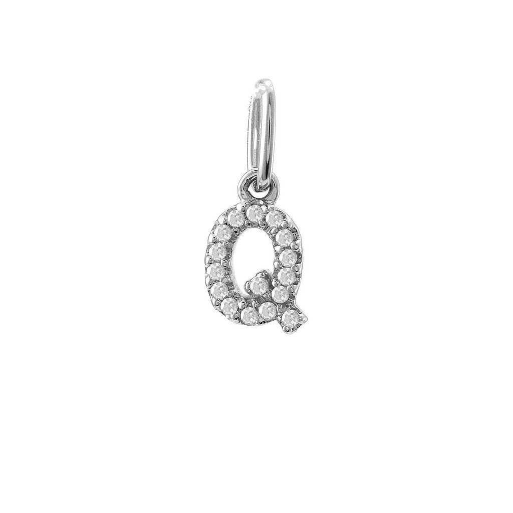 Dije Inicial Q Oro Blanco