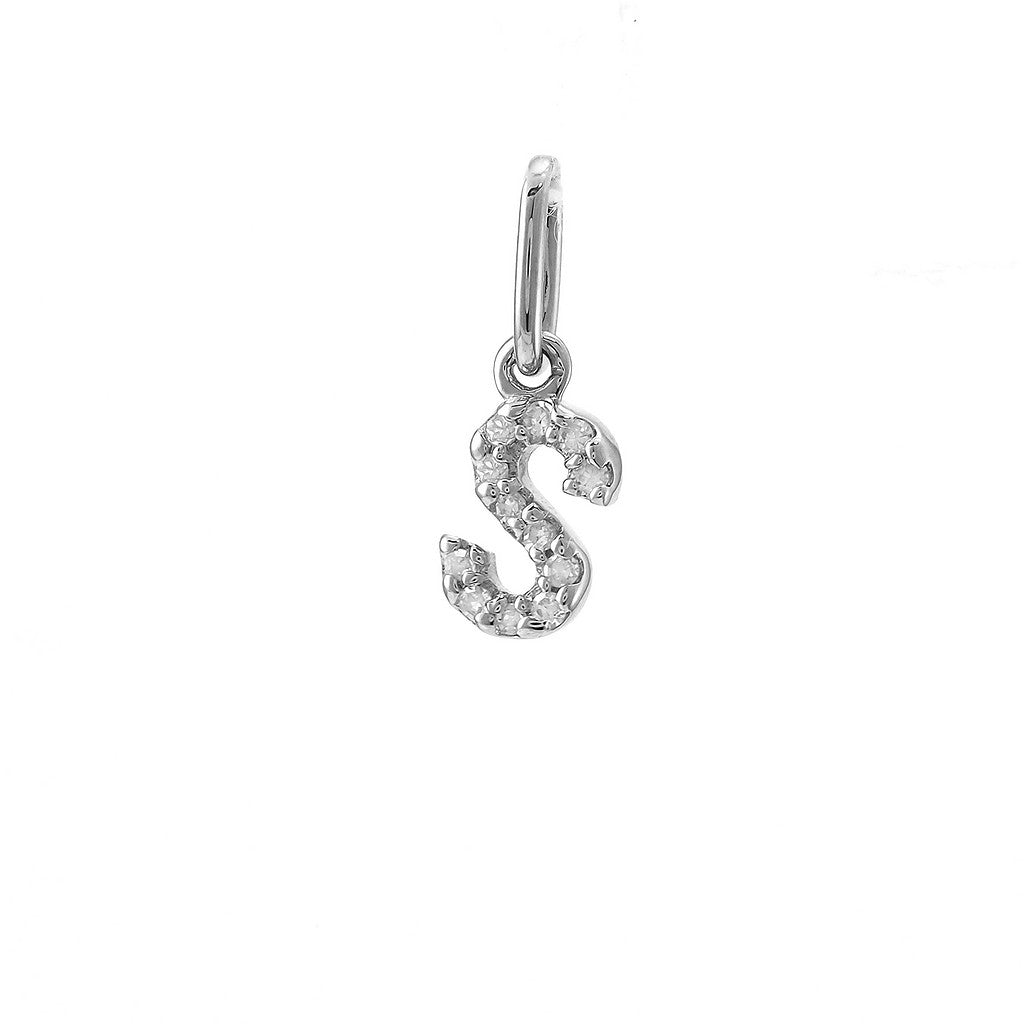 Dije Inicial S Oro Blanco