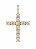 Cruz con Diamantes de Laboratorio en Oro Amarillo 14k