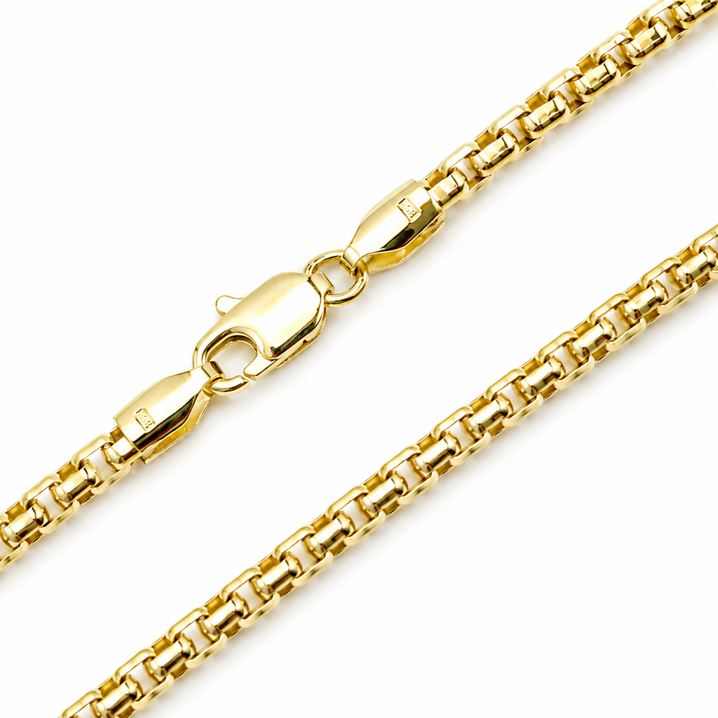 Cadena Veneziana Box Link 3.7mm en Oro Amarillo 14k