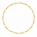 Cadena Figaro Plana en Oro Amarillo 14k